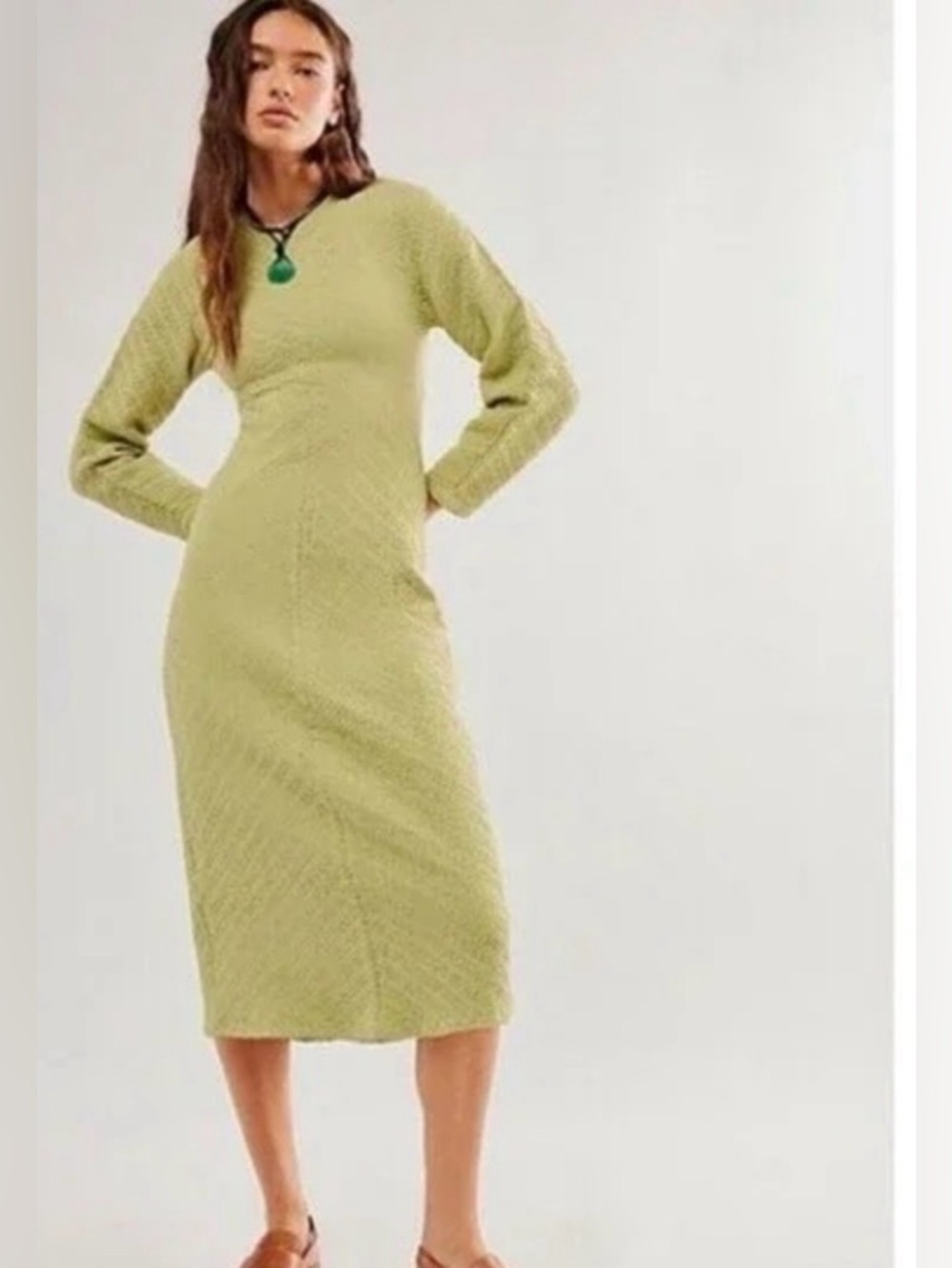 NWOT FREE PEOPLE Gabby Seamless
Midi Dress Stretch Quilted Open Back